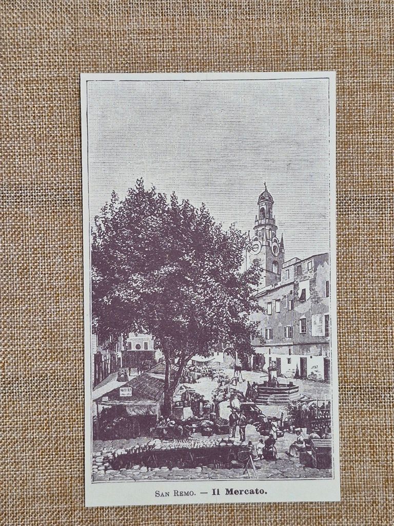 Sanremo o San Remo nell'800 Il Mercato Imperia Liguria