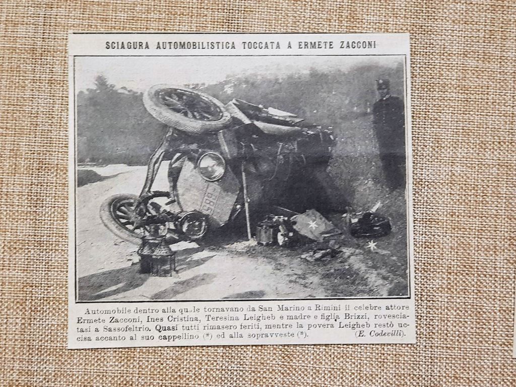 Sassofeltrio nel 1914 La sciagura automobilistica in cui morì Ermete …