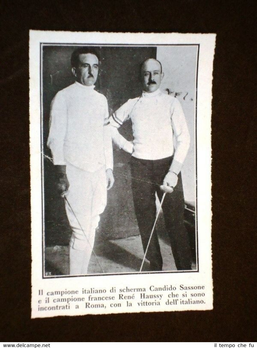Scherma Roma nel 1924 Campione d'Italia Candido Sassone e di …