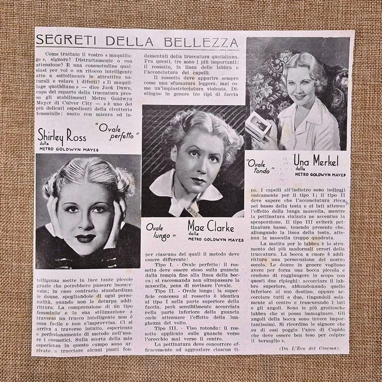 Segreti della bellezza 1935 consigli di Jack Dawn truccatore Metro …