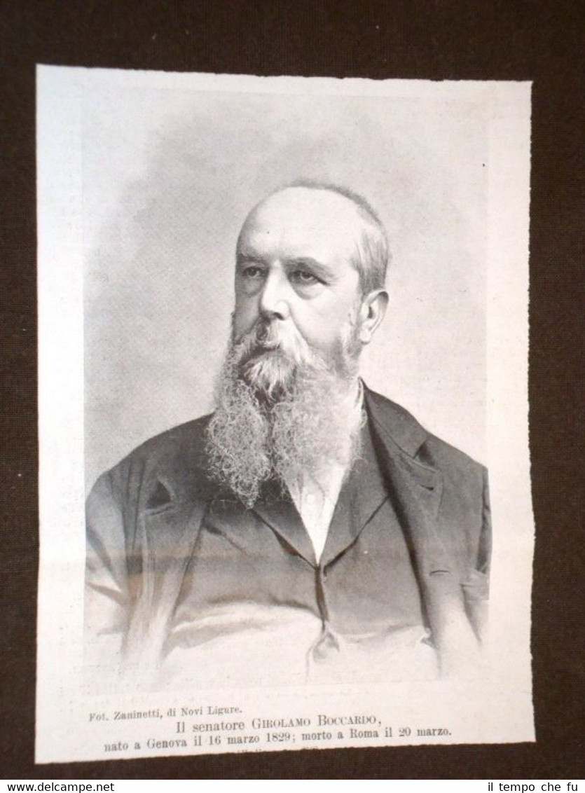 Senatore Girolamo Boccardo Nato a Genova nel 1829