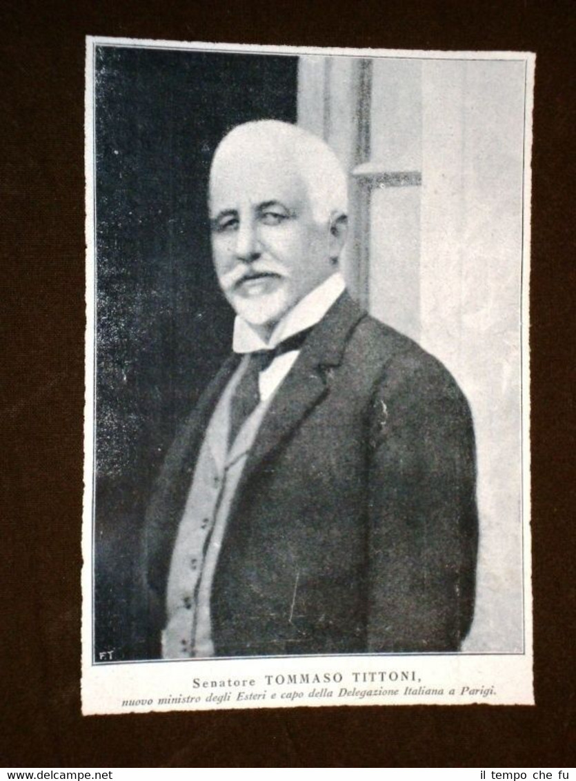 Senatore Tommaso Tittoni di Roma Ministro degli Esteri