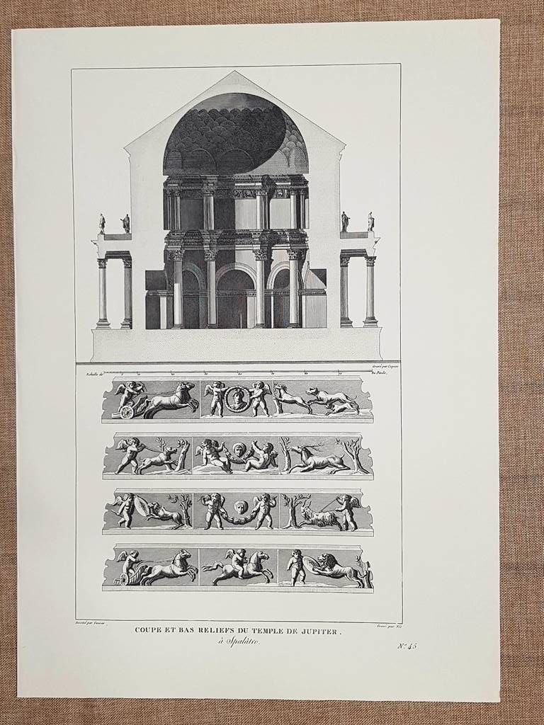 Sezione e bassorilievi del Tempio di Giove Spalato Croazia Anno …