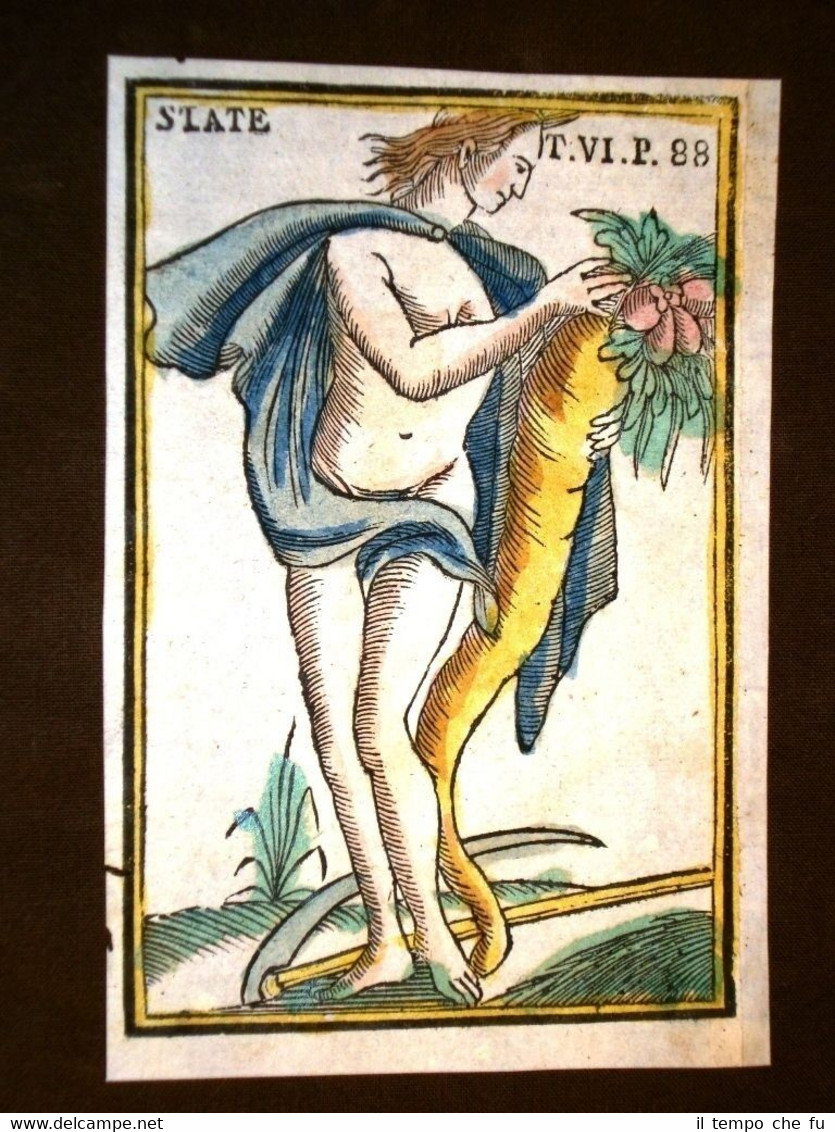 Siate Mitologia Settecentina acquerellata a mano del 1785 Andre Declaustre