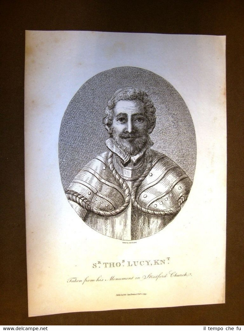 Sir Thomas Lucy Settecentina del 1795 Warwickshire views Samuel Ireland