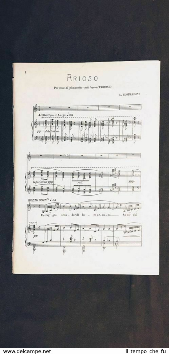Spartito musicale del 1895 Arioso Per voce giovanetto Opera Tarcisio …