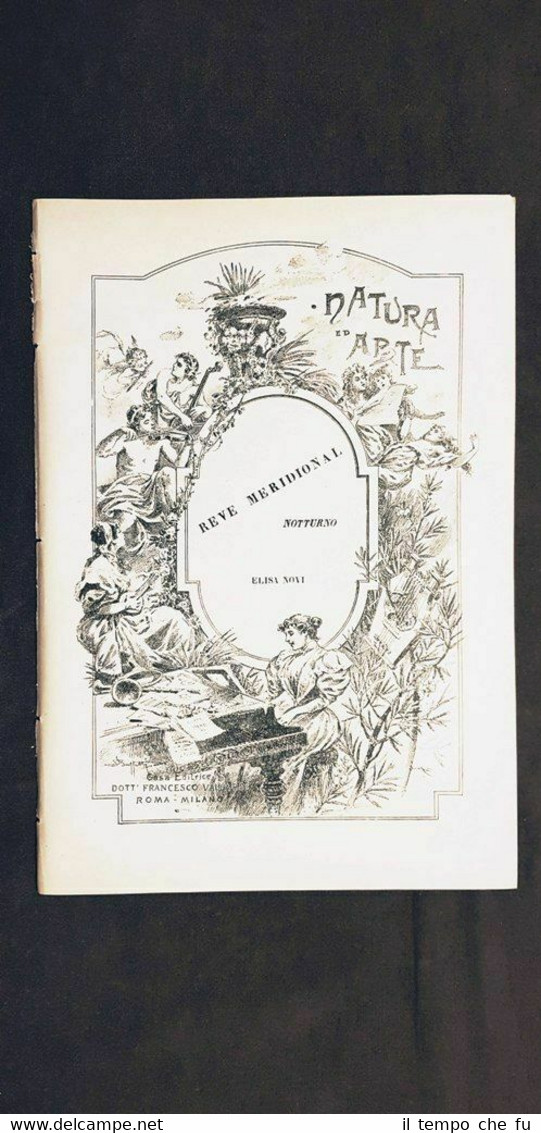 Spartito musicale del 1895 Reve meridional Notturno di Elisa Novi