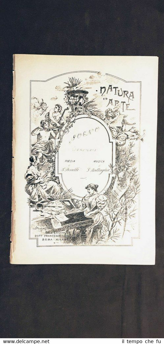 Spartito musicale del 1895 Sogno Serenata Poesia G. Pinelli Musica …