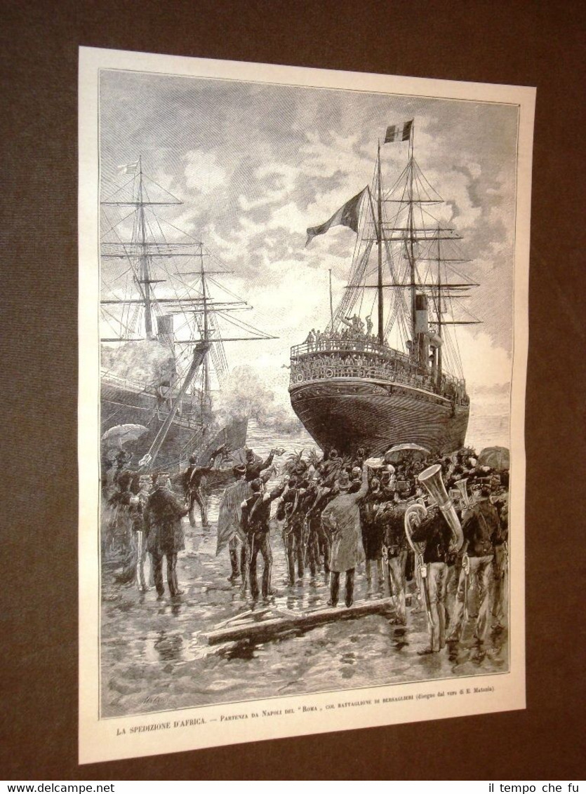 Spedizione Africa nel 1887 Napoli Partenza dei Bersaglieri sulla nave …