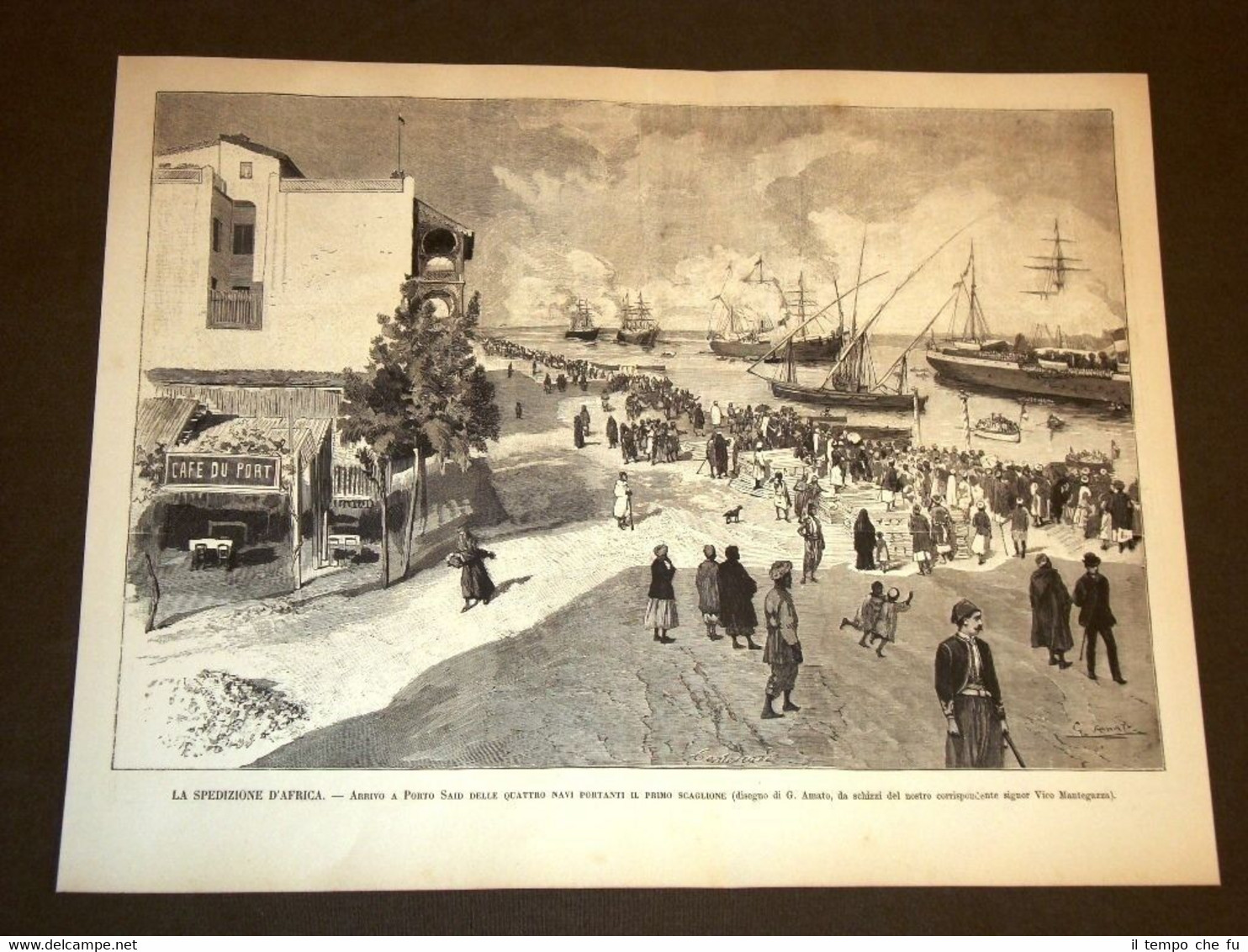 Spedizione Africa nel 1887 Porto Said arrivo 1° scaglione dei …
