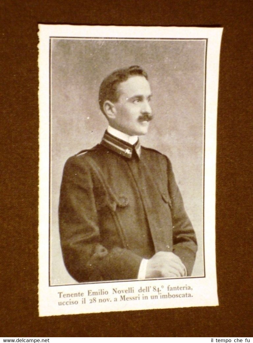 Spedizione d'Italia in Libia nel 1911 Tenente Emilio Novelli Morto …