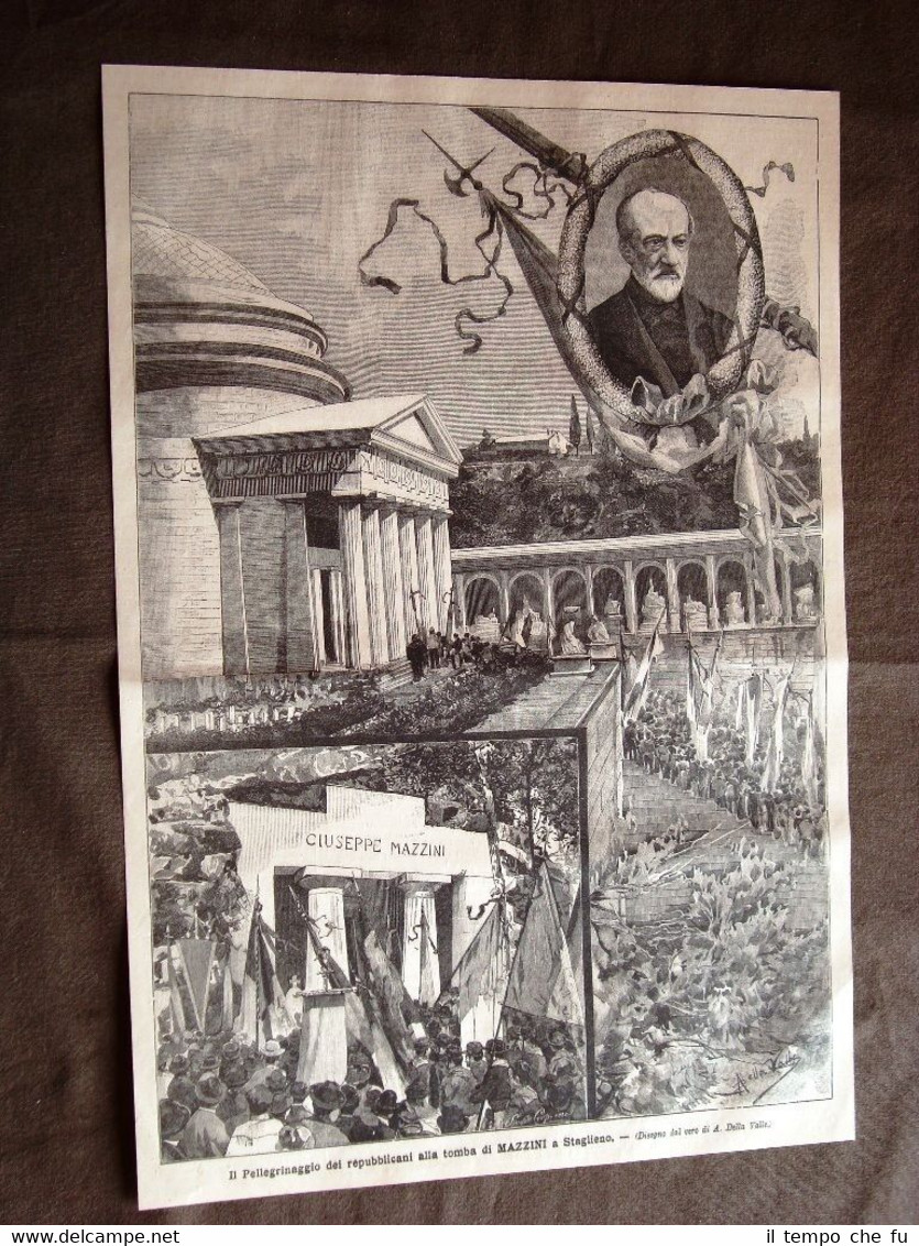 Staglieno nel 1896 Pellegrinaggio dei repubblicani alla Tomba di Mazzini