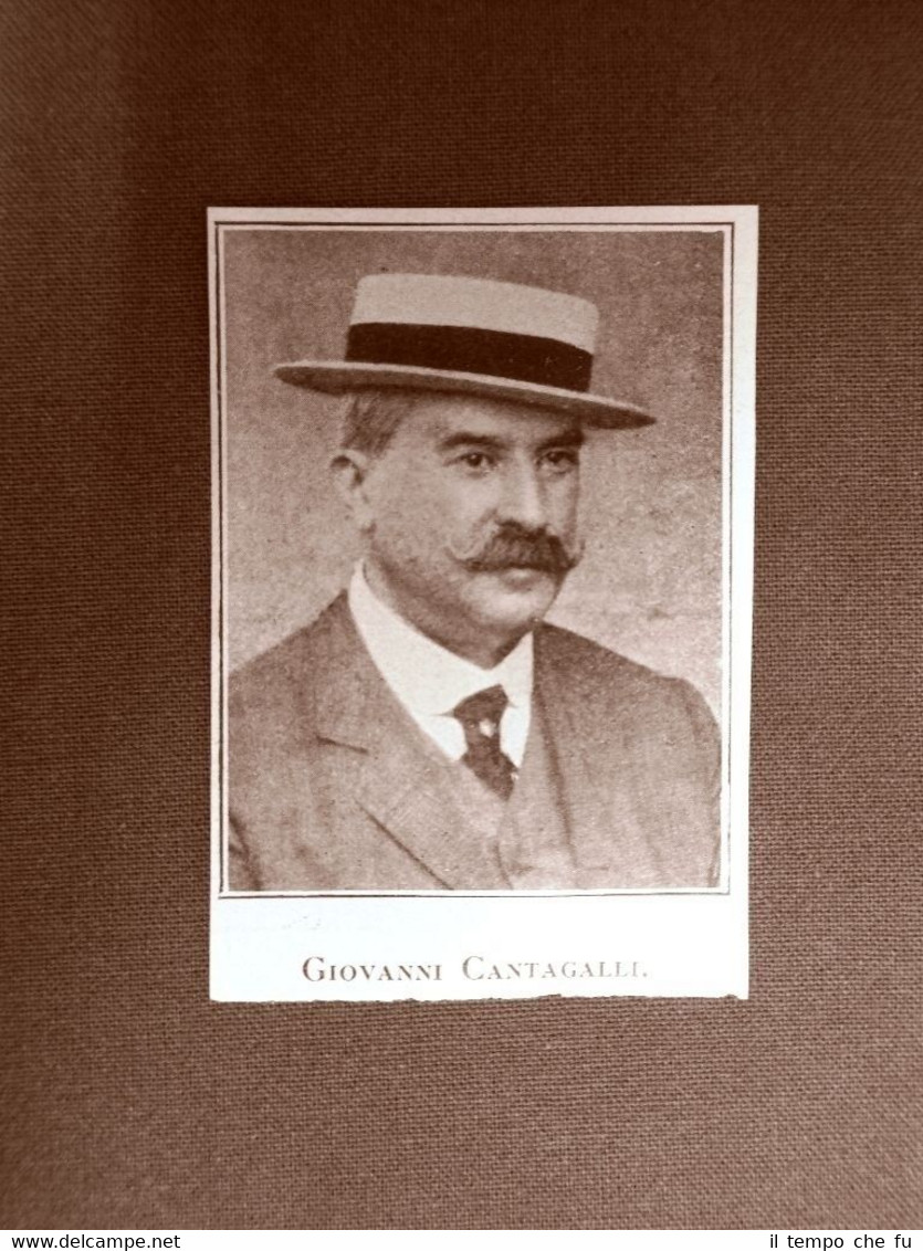 Stampa del 1923 Giovanni Cantagalli Collaboratore Rivista Illustrazione Italiana
