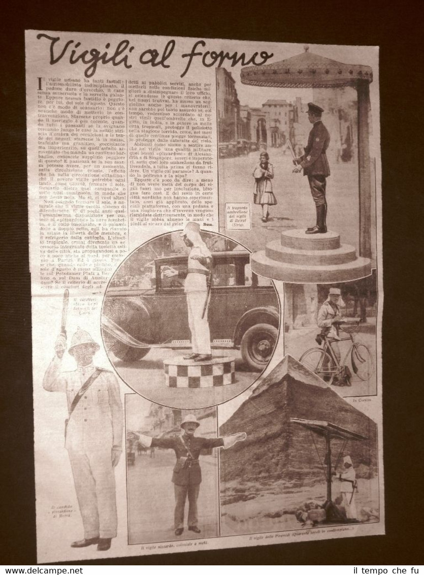 Stampa del 1932 Vigili urbani Cairo Pizzardone di Roma Beirut …