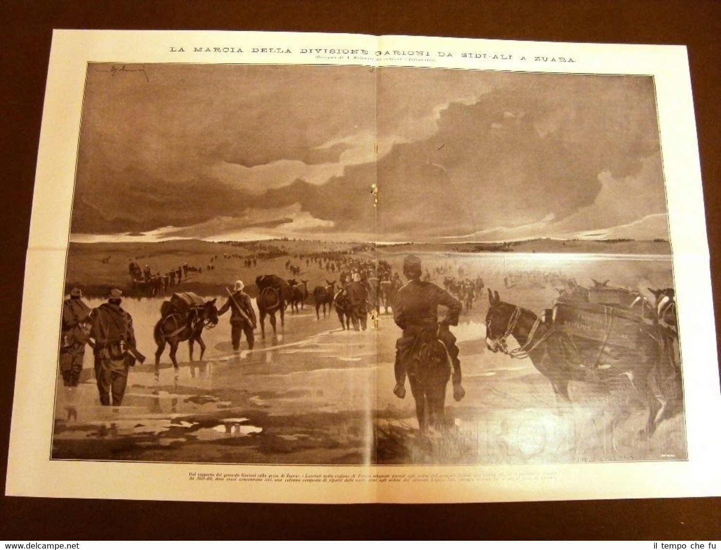 Stampa enorme del 1912 Spedizione d'Italia in Libia Garioni da …