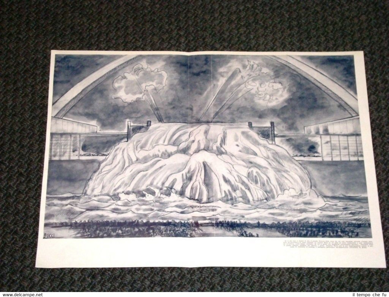 Stampa enorme del 1938 Visione dell'Esposizione universale Roma del 1942 …