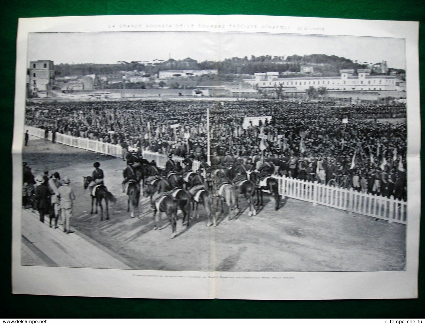 Stampa enorme nel 1922 Napoli adunata squadre fasciste Milano sede …