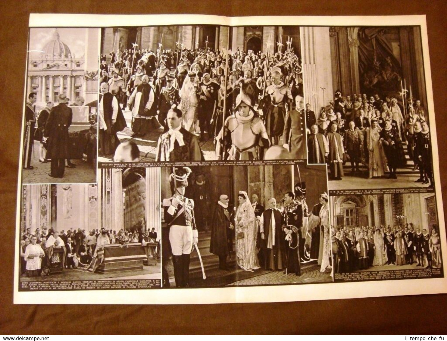 Stampa enorme Roma nel 1939 Re Vittorio Emanuele III e …