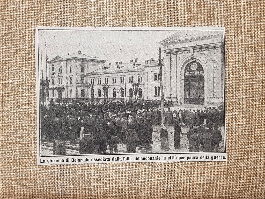 Stazione di Belgrado nel 1914 Fuga della popolazione Prima Guerra …