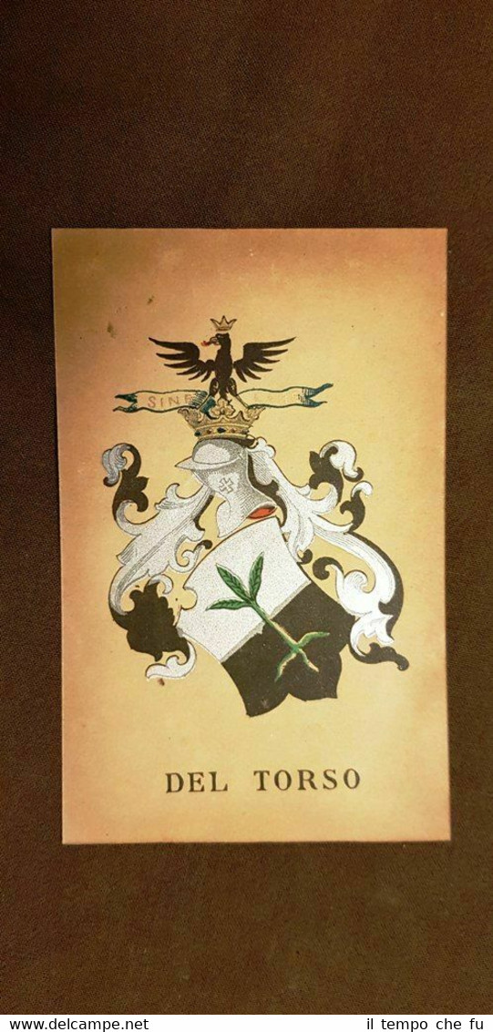 Stemma Del Torso Famiglia nobile Cromolitografia del 1880 Annuario nobiltà