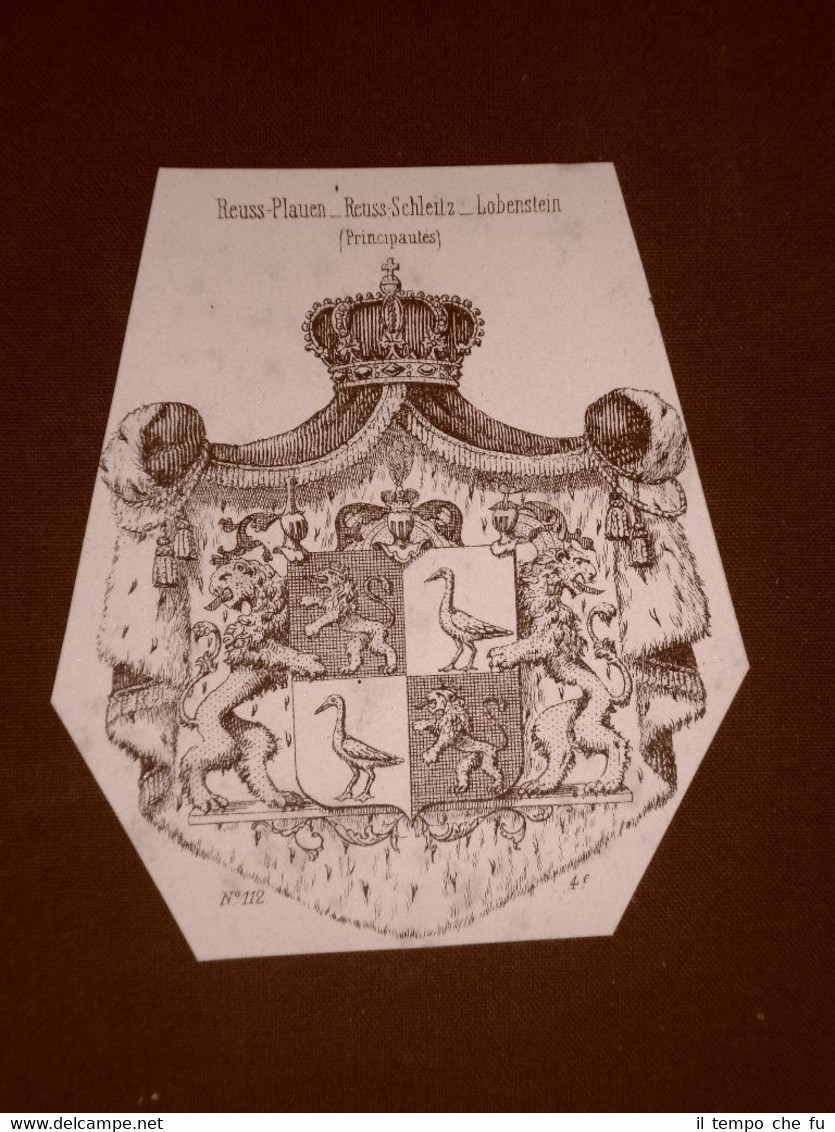 Stemma o blasone Principati Reuss Plauen Schleitz Lobenstein Anno 1865 …