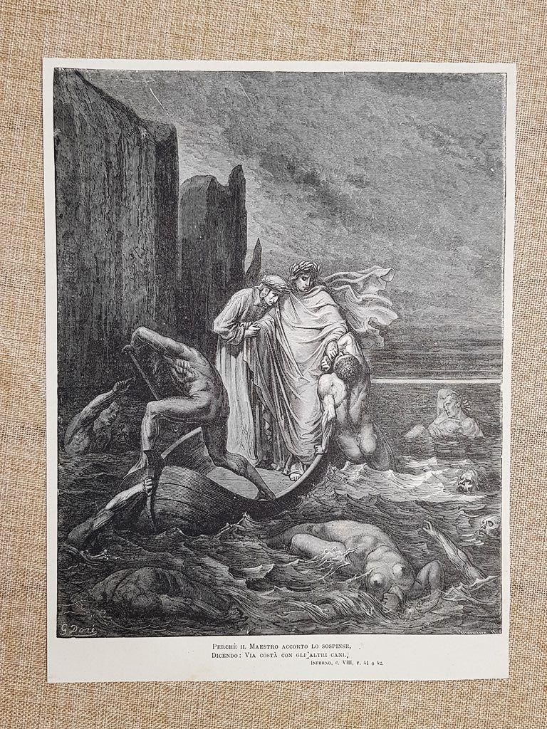 Stige Filippo Argenti Divina Commedia Inferno Incisione di Gustave Doré …
