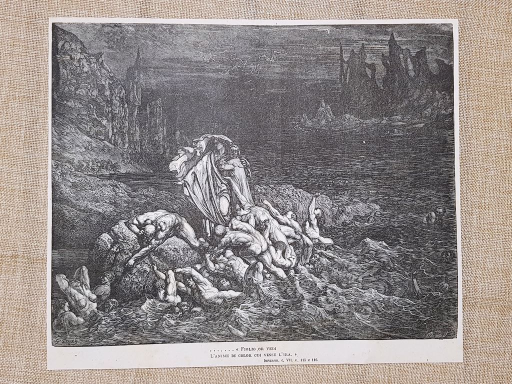 Stige Gli iracondi Divina Commedia Inferno Incisione di Gustave Doré …