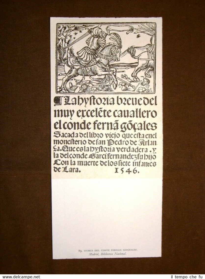 Storia del Conte Fernan Gonzalez Stampa popolare spagnola Spagna