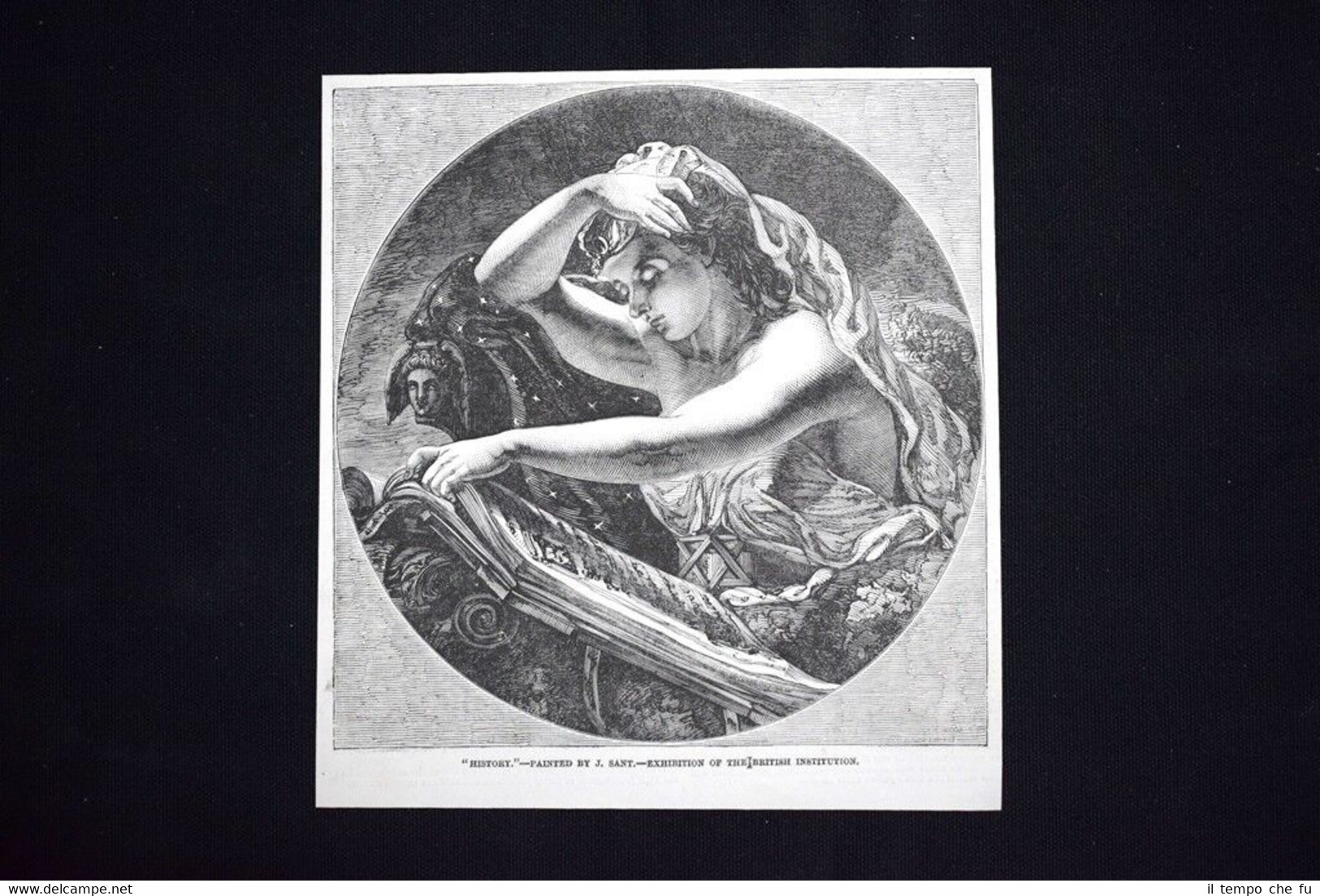 Storia, dipinto di J. Sant - Esposizione Istituto Britannico Incisione …