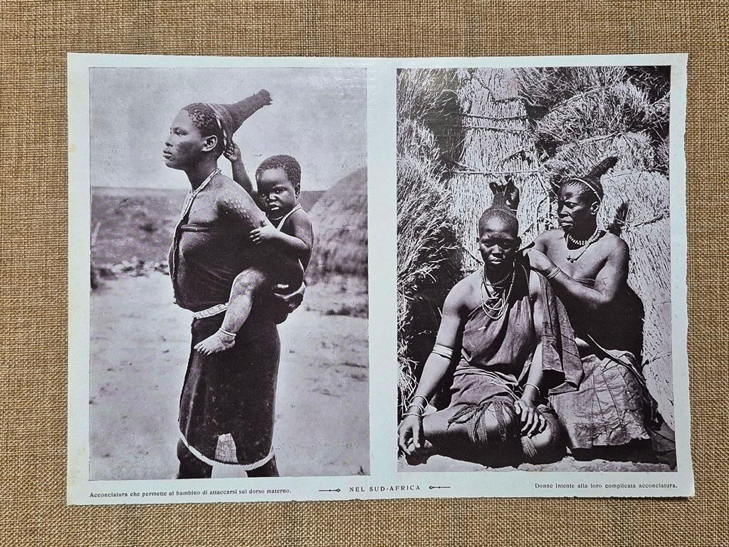 Sudafrica 1933 Acconciature femminili tradizionali maternità intrecci simbolismo