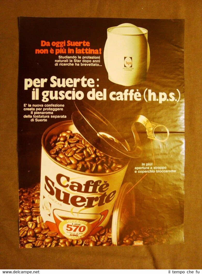 Suerte Caffè in chicchi Pubblicità vintage anni '70