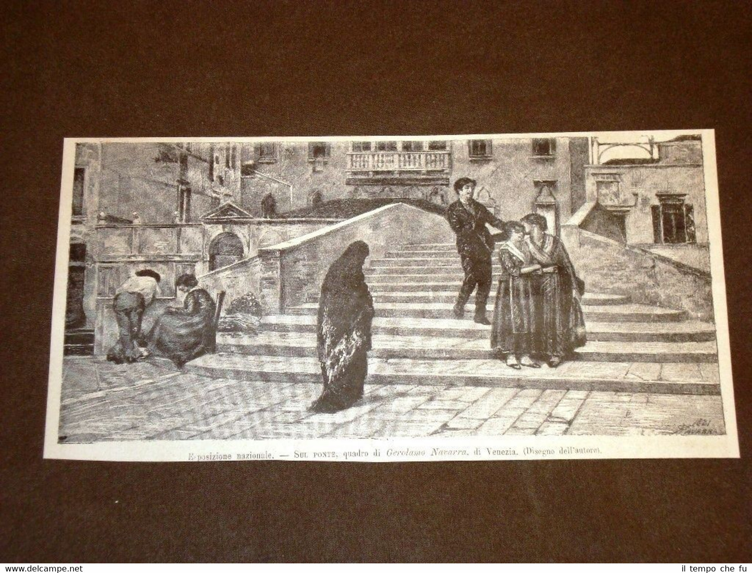 Sul ponte Quadro di Gerolamo Navarra di Venezia del 1881