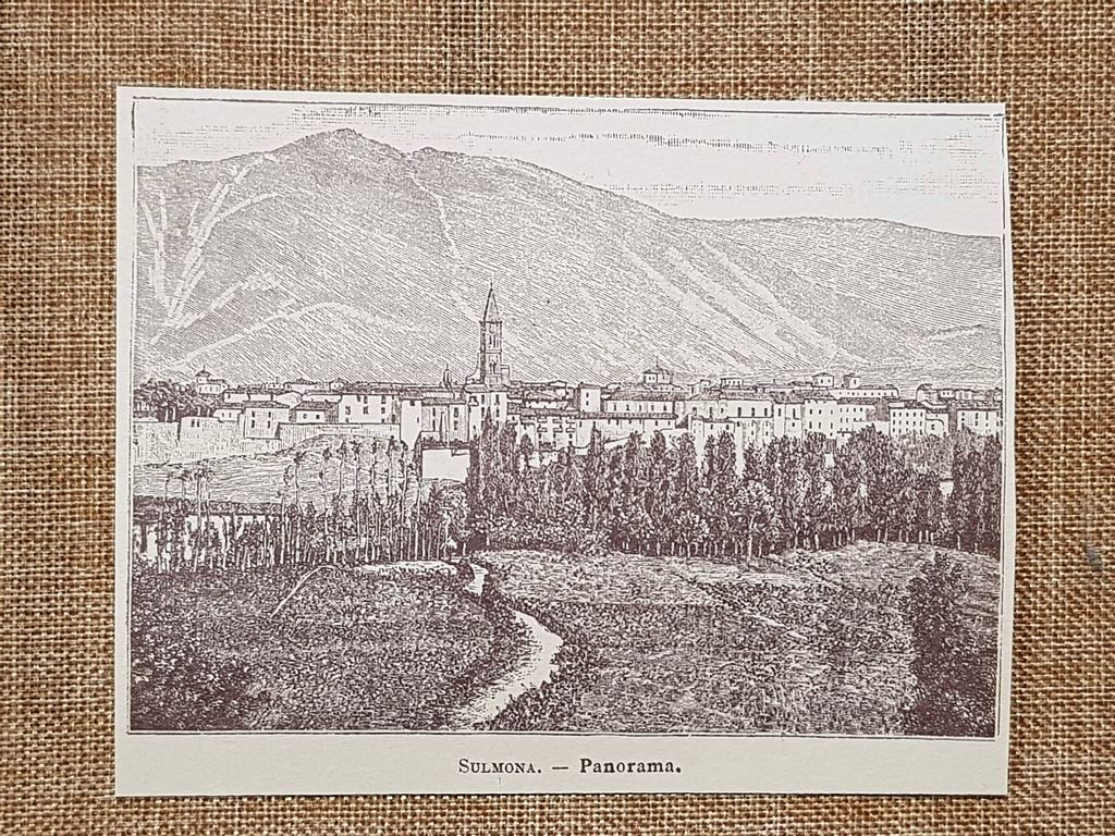 Sulmona nell'800 Panorama Abruzzo