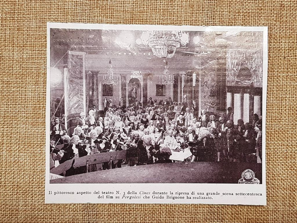 Teatro n.3 della Cines durante le riprese di Pergolesi Brignone …