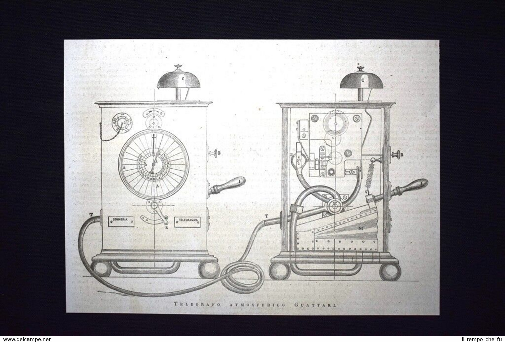 Telegrafo atmosferico Guattari Incisione del 1876