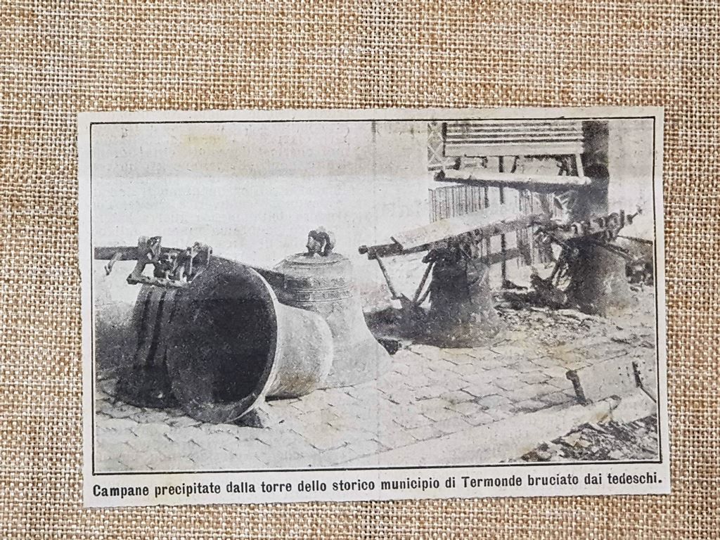 Termonde o Dendermonde nel 1914 Campane torre del municipo bruciato …