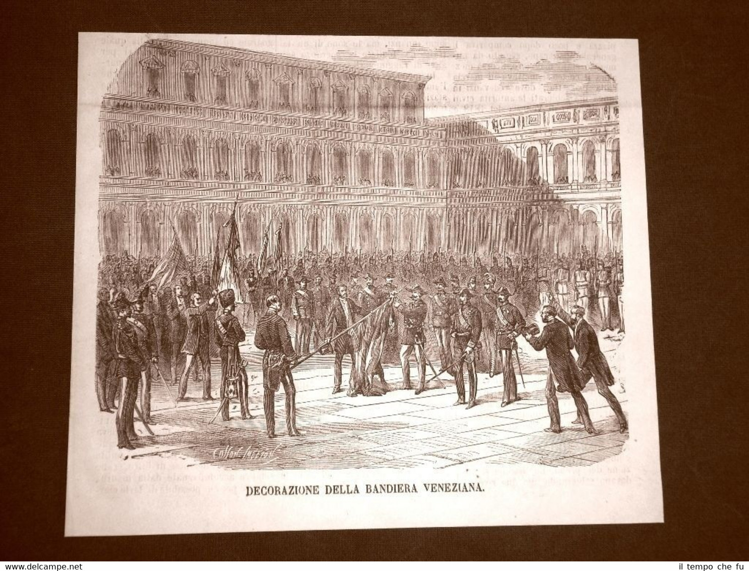 Terza guerra d'indipendenza in Italia Torino 1866 Decorazione bandiera Venezia