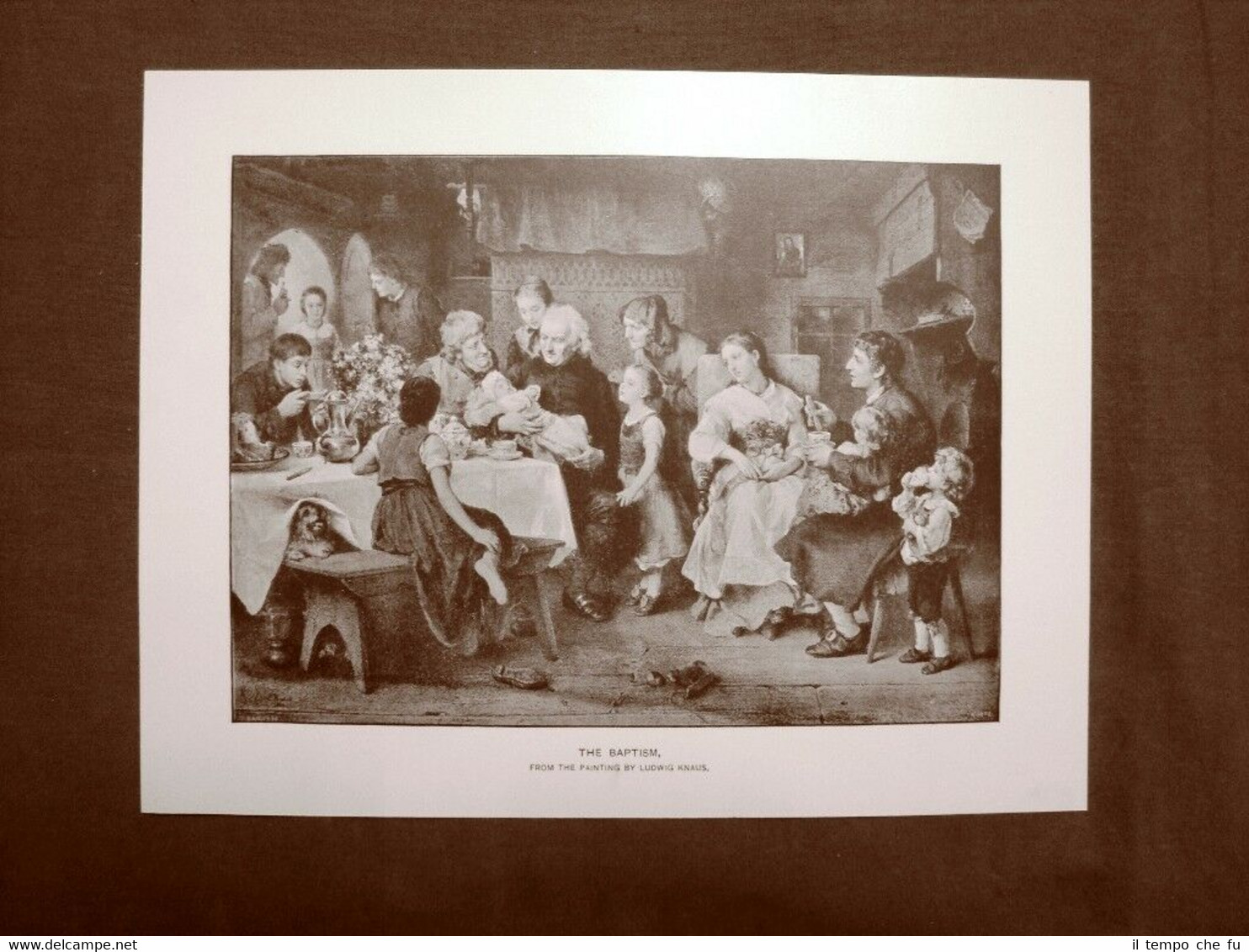 The baptism o Il battesimo Quadro di Ludwig Knaus Stampa …