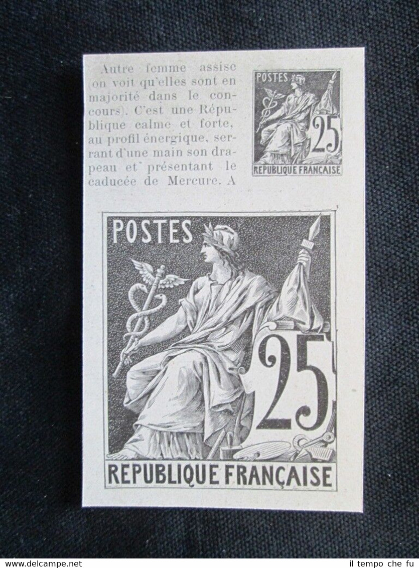 Timbro postale della Repubblica di Francia: 25 #2 Incisione del …
