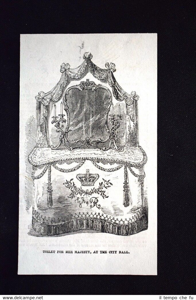 Toilette di sua Maestà, al Municipio Incisione del 1851