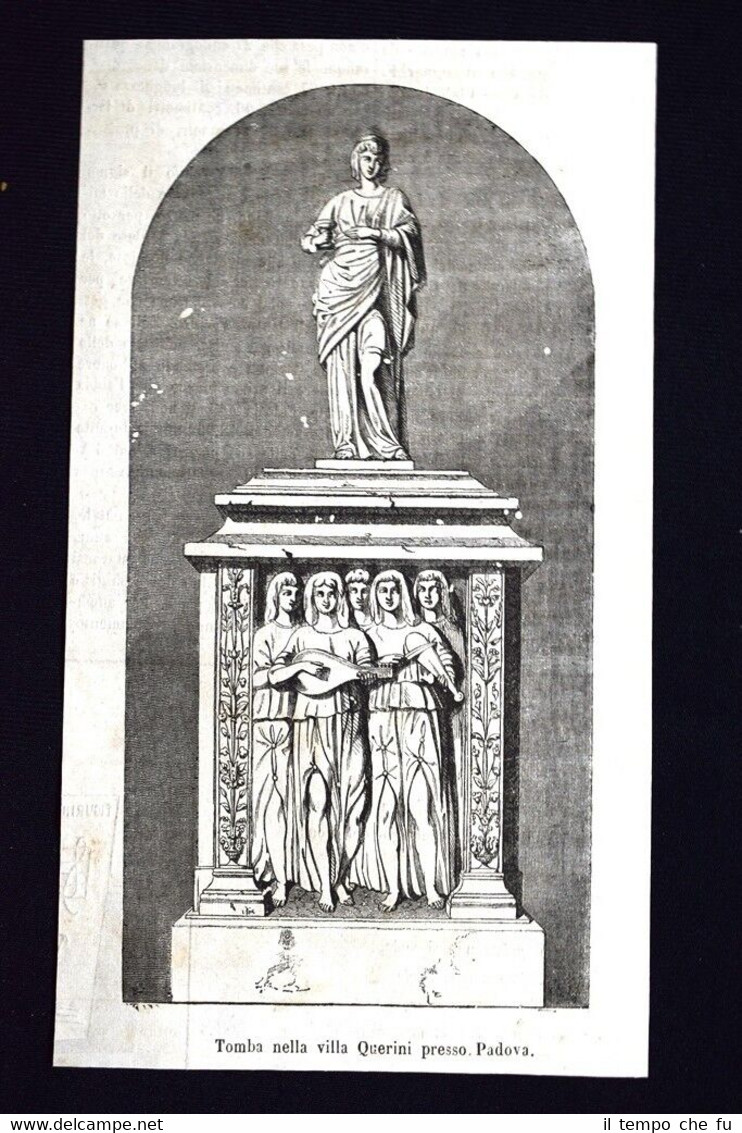 Tomba nella villa Querini presso Padova Incisione del 1868