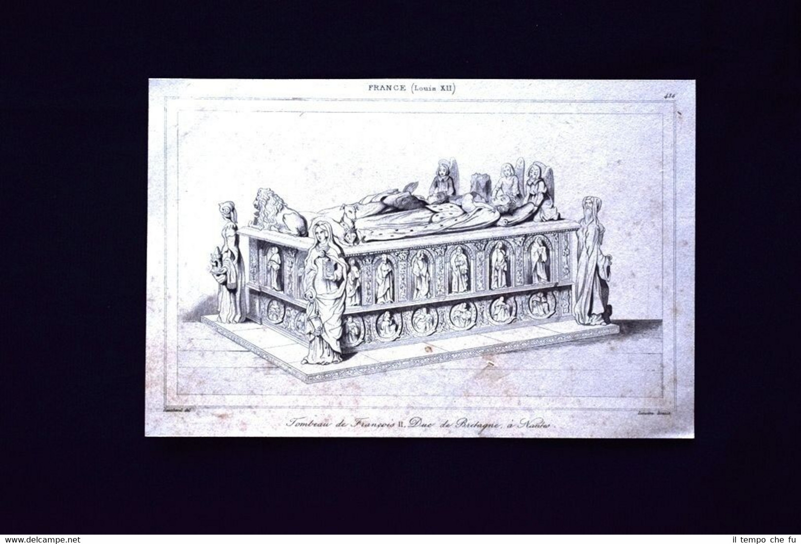 Tombeau de Francois II, Nantes, France Incisione del 1850 L'Univers …