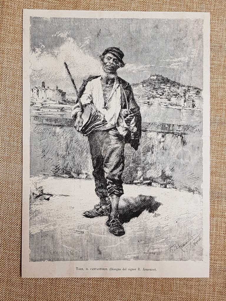 Tore, Il cantastorie Disegno di R. Armenise nel 1880