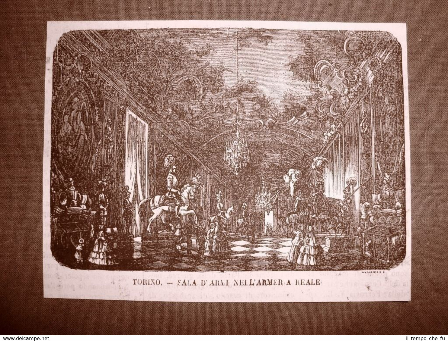 Torino nel 1866 Armeria Reale Sala d'armi Piemonte