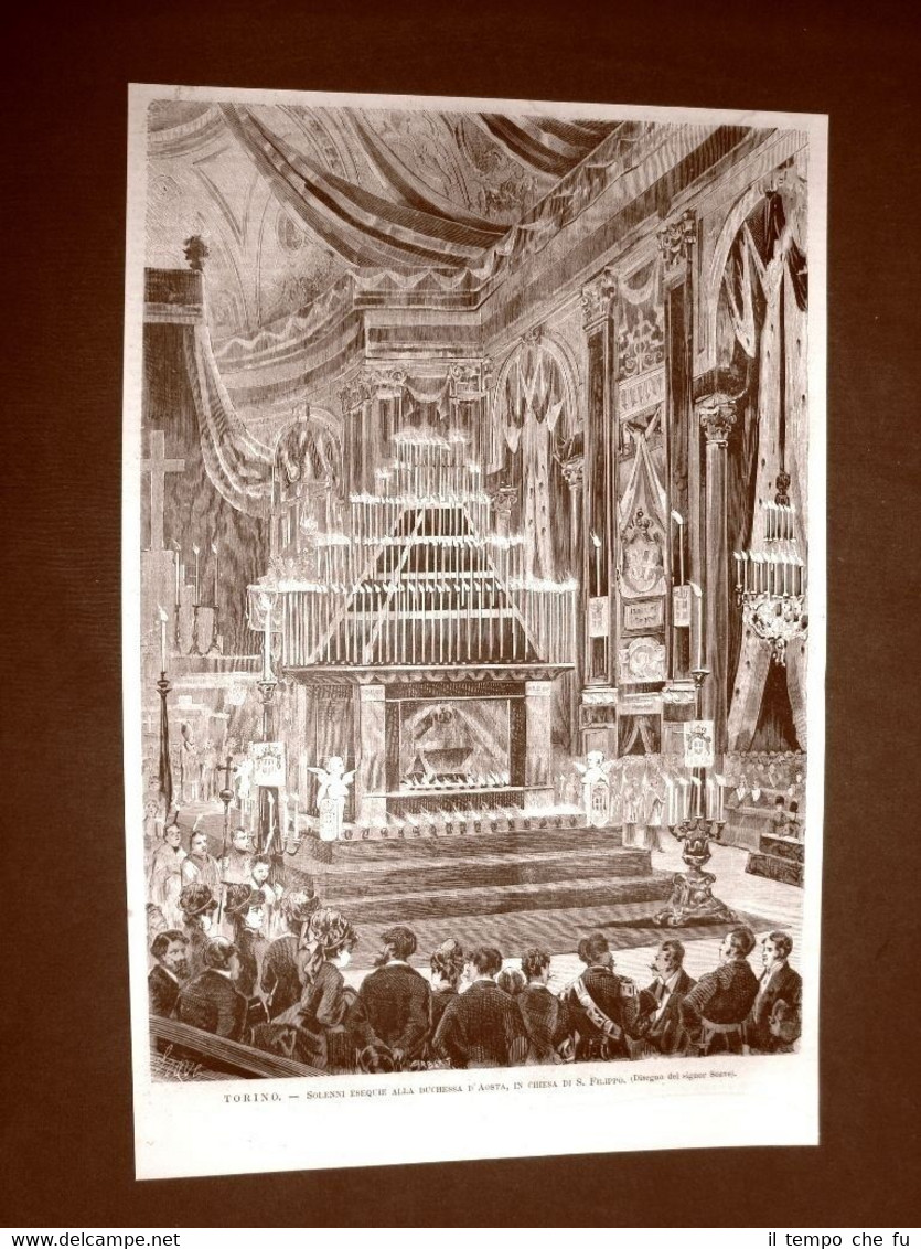 Torino nel 1876 Esequie alla Duchessa D'Aosta Chiesa di San …