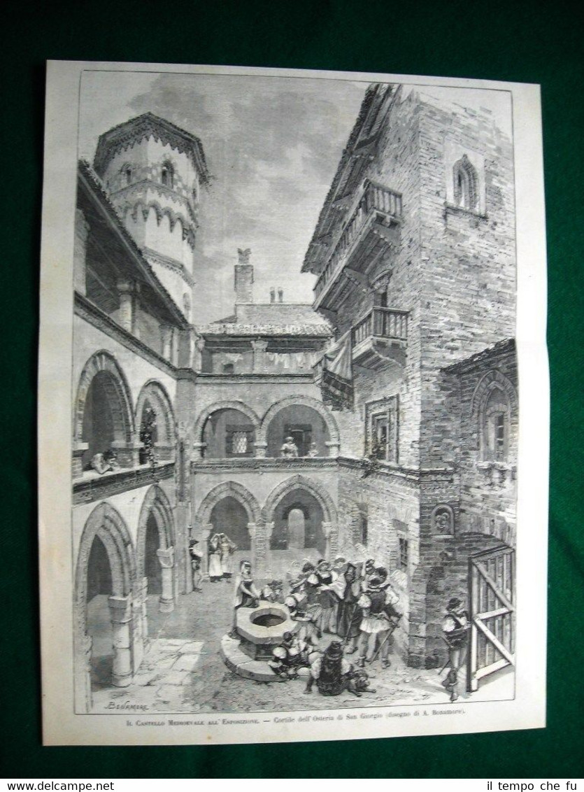 Torino nel 1884 - cortile dell'osteria di San Giorgio