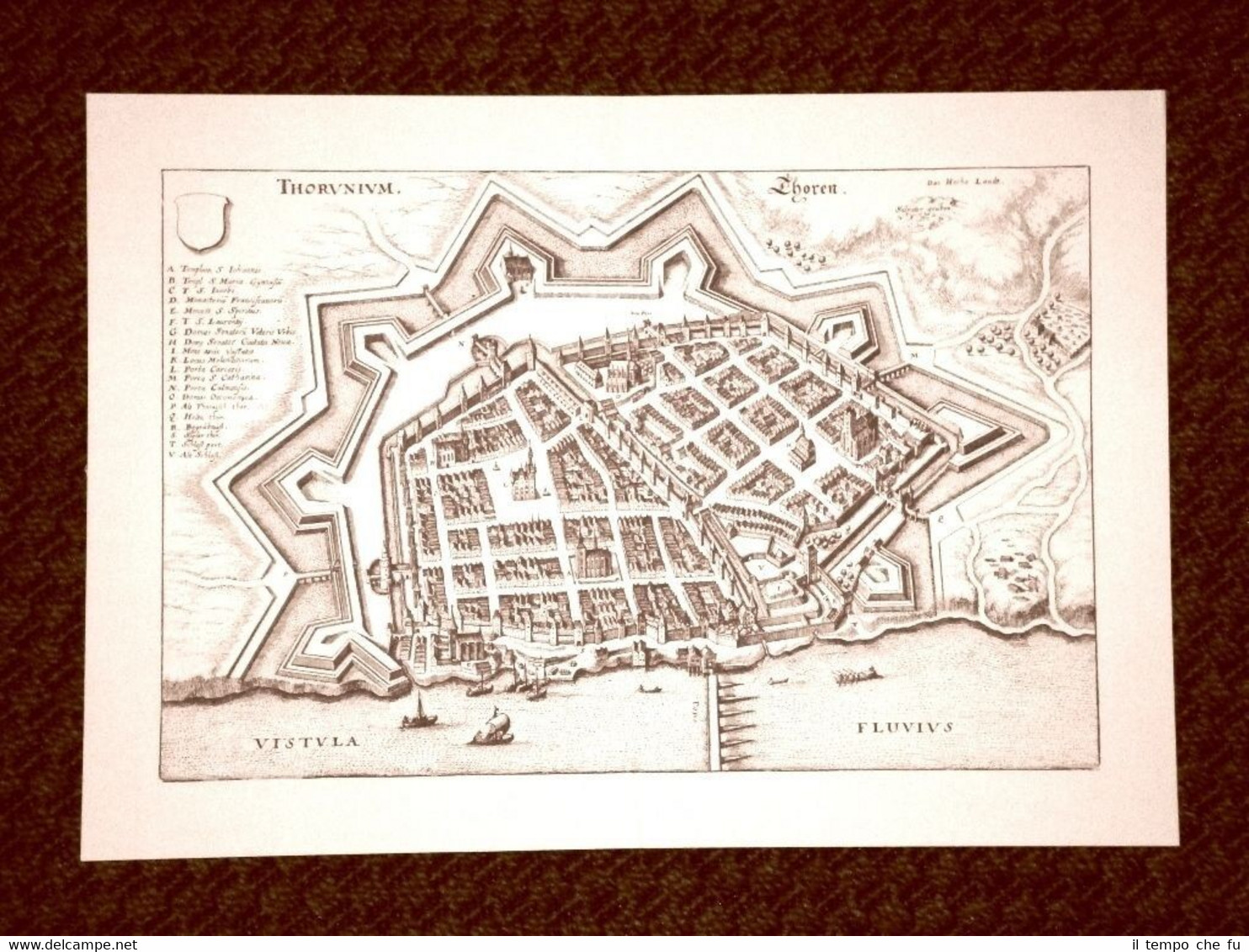 Toru? - Thorn Polonia Incisione di Merian Matthäus del 1640 …