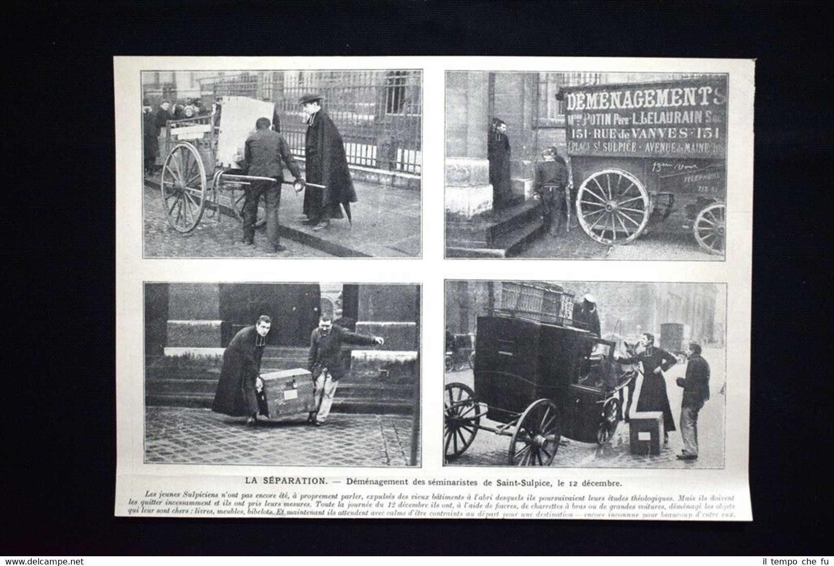 Trasloco dei seminaristi di Saint-Sulpice, il 12 dicembre 1906 Stampa …