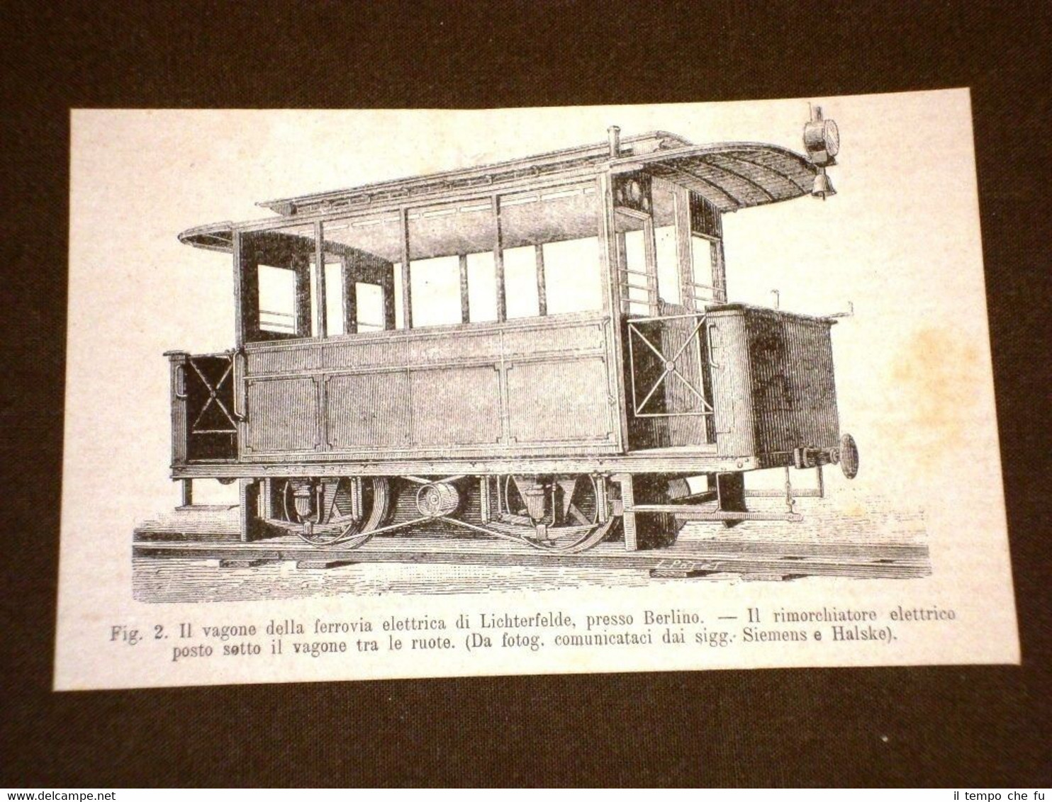 Treni ferrovie nel 1881 Vagone della ferrovia elettrica di Lichterfelde …