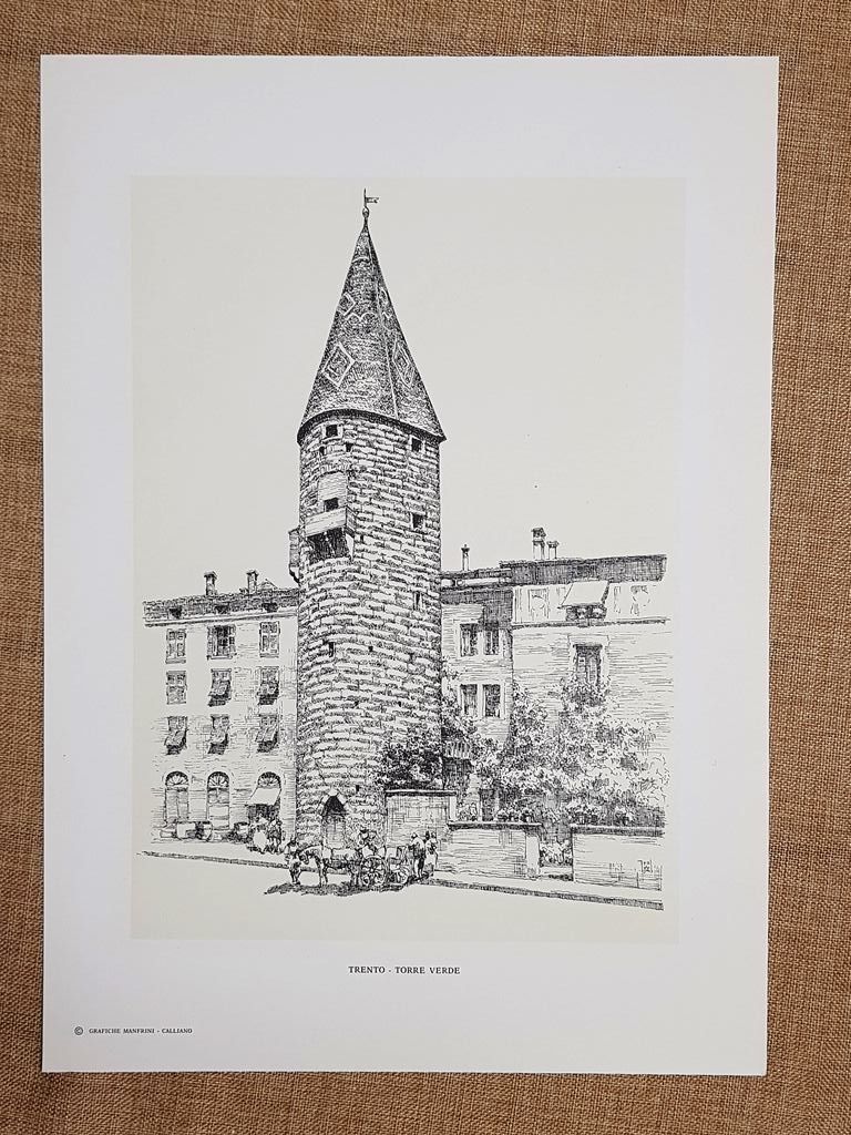 Trento Torre Verde Disegno di R. Iras Baldessari Tavola del …